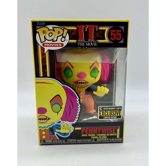 Funko Pop! Movies IT Pennywise‎ Blacklight Exclusive Limited Edition No. 55 - Picture 1 of 2